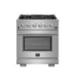 Forno Appliances - 30 in. Wide 5 Burner Capriasca Alta Qualita 4.32 Cu. Ft. Freestanding Single Oven Gas Range with Convection Oven - Stainless Steel