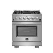 Forno Appliances - 30 in. Wide 5 Burner Capriasca Alta Qualita 4.32 Cu. Ft. Freestanding Single Oven Gas Range with Convection Oven - Stainless Steel