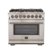 Forno Appliances - 36 in. Wide 6 Burner Capriasca Alta Qualita 5.36 Cu. Ft. Freestanding Dual Fuel Range with Convection Oven - Silver