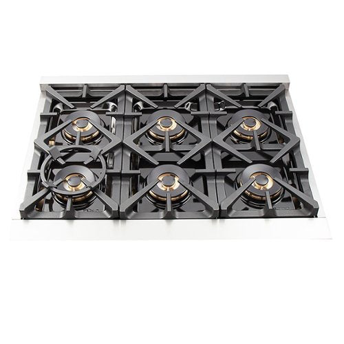Forno Appliances - 36 in. Wide 6 Burner Capriasca Alta Qualita 5.36 Cu. Ft. Freestanding Dual Fuel Range with Convection Oven - Silver