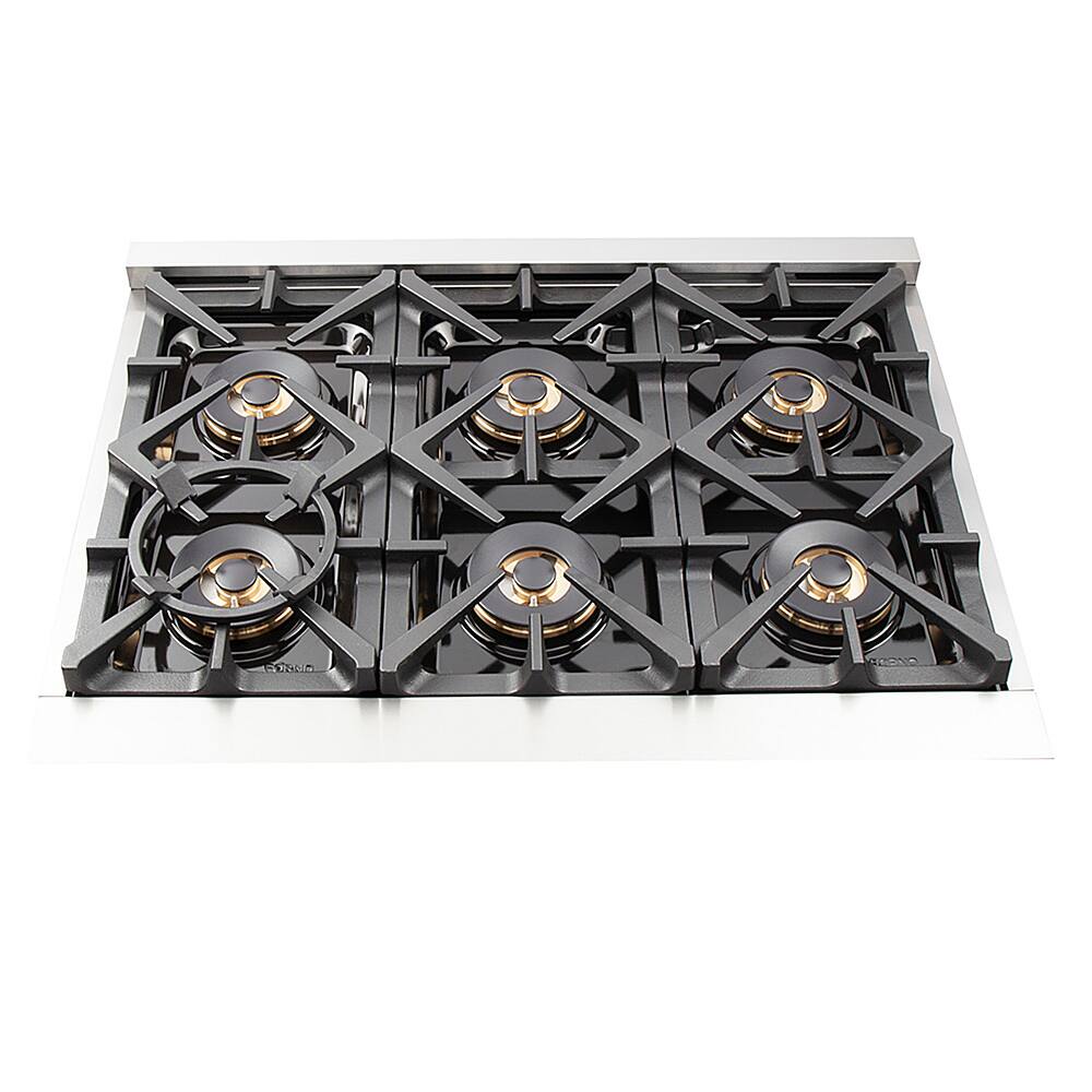 Forno Appliances - 36 in. Wide 6 Burner Capriasca Alta Qualita 5.36 Cu. Ft. Freestanding Dual Fuel Range with Convection Oven - Silver