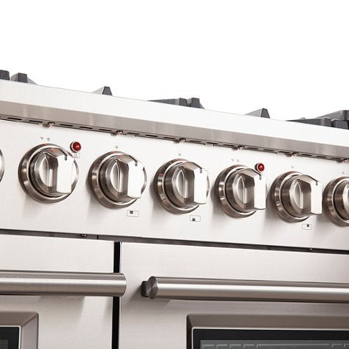 Forno Appliances - 48 in. Wide 8 Burner Capriasca Alta Qualita 6.58 Cu. Ft. Freestanding Double Oven Gas Range with Convection Ovens - Stainless Steel