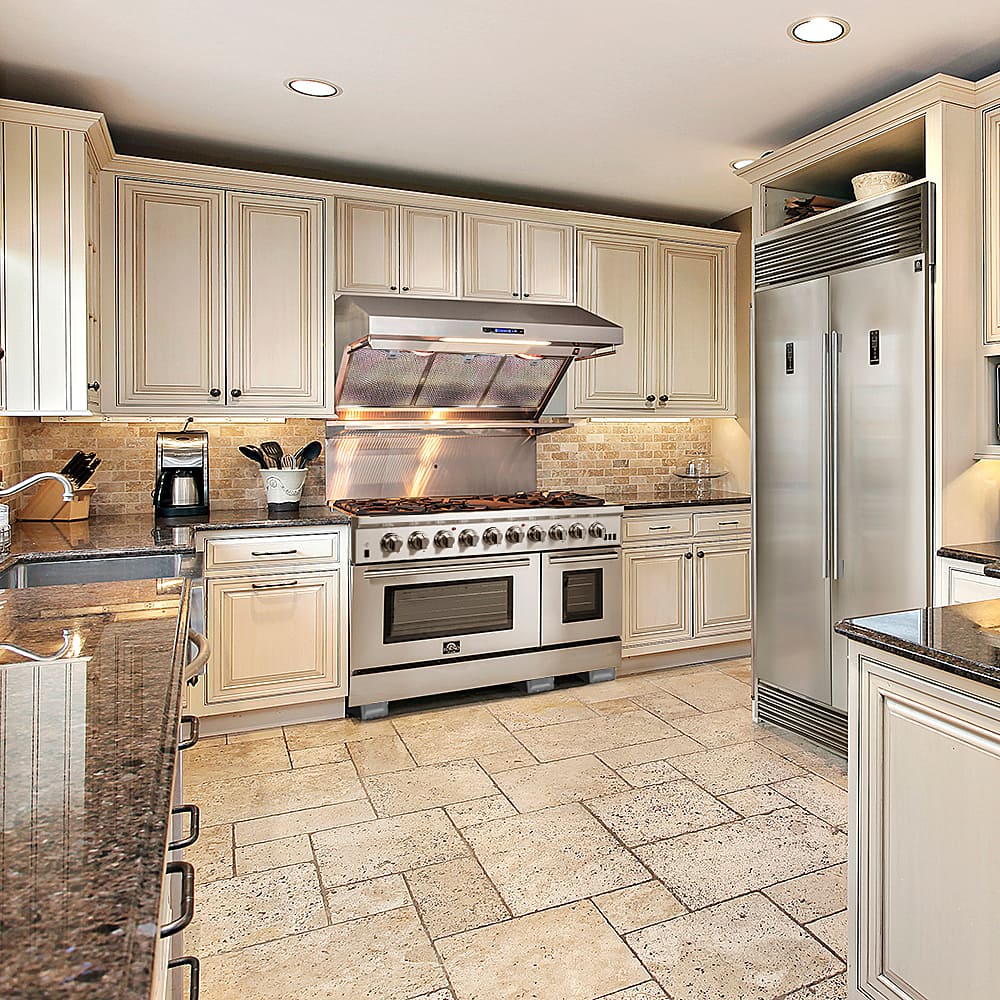 Forno Appliances - 48 in. Wide 8 Burner Capriasca Alta Qualita 6.58 Cu. Ft. Freestanding Double Oven Gas Range with Convection Ovens - Stainless Steel