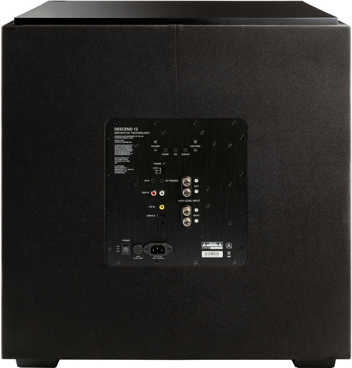 Definitive Technology - Descend 12" Sub 3XR Architecture 1500W Peak Class H Amplifier (2) 12" Bass Radiators - Black