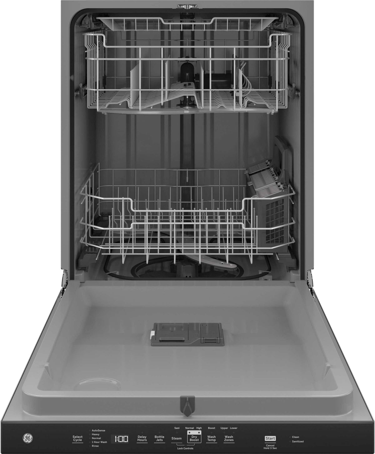 GE - 24" Top Control Built-In Plastic Tub Dishwasher with 3rd Rack, Bottle Jets and 50 dBA - Stainless Steel