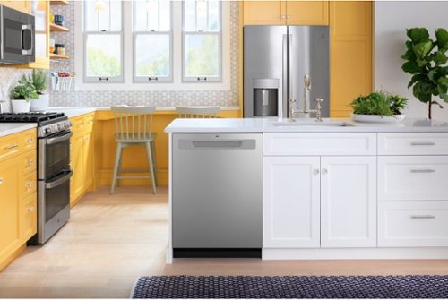 GE - 24" Top Control Built-In Plastic Tub Dishwasher with 3rd Rack, Bottle Jets and 50 dBA - Stainless Steel