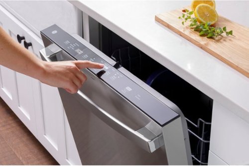 GE - 24" Top Control Built-In Plastic Tub Dishwasher with 3rd Rack, Bottle Jets and 50 dBA - Stainless Steel