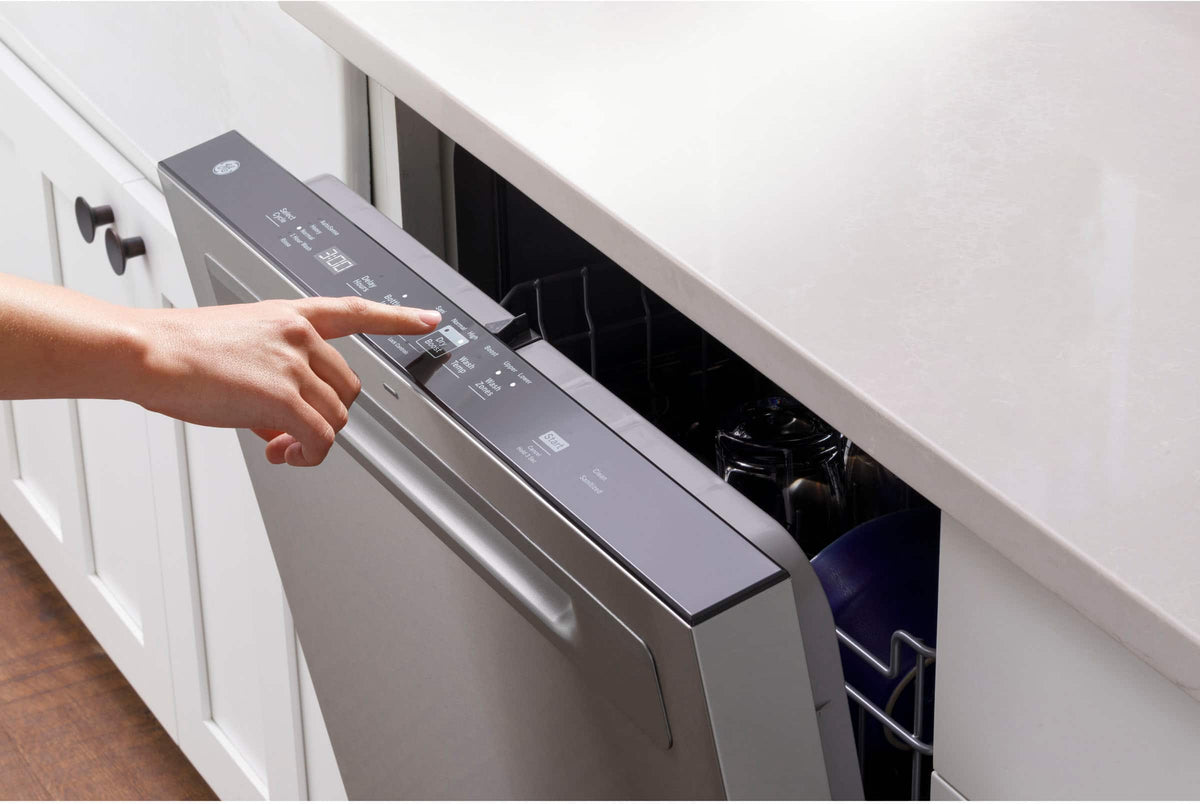 GE - 24" Top Control Built-In Plastic Tub Dishwasher with 3rd Rack, Bottle Jets and 50 dBA - Stainless Steel
