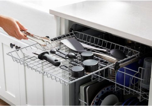 GE - 24" Top Control Built-In Plastic Tub Dishwasher with 3rd Rack, Bottle Jets and 50 dBA - Stainless Steel