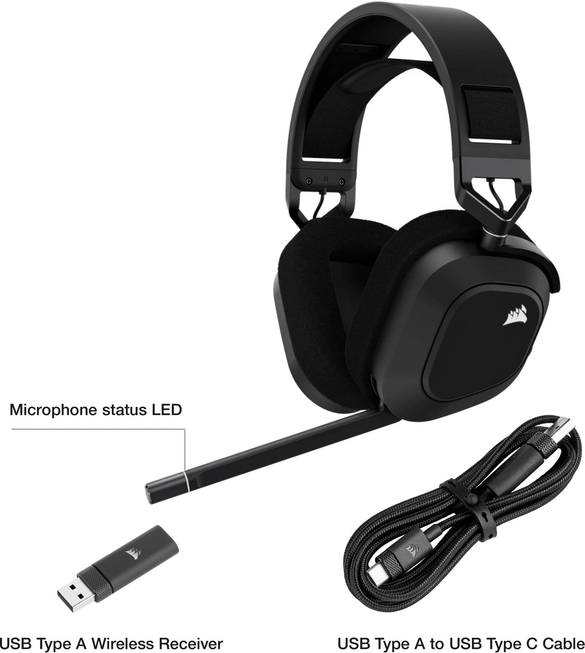 CORSAIR - HS80 RGB Wireless Gaming Headset for PC, Mac, PS5, PS4 - Carbon
