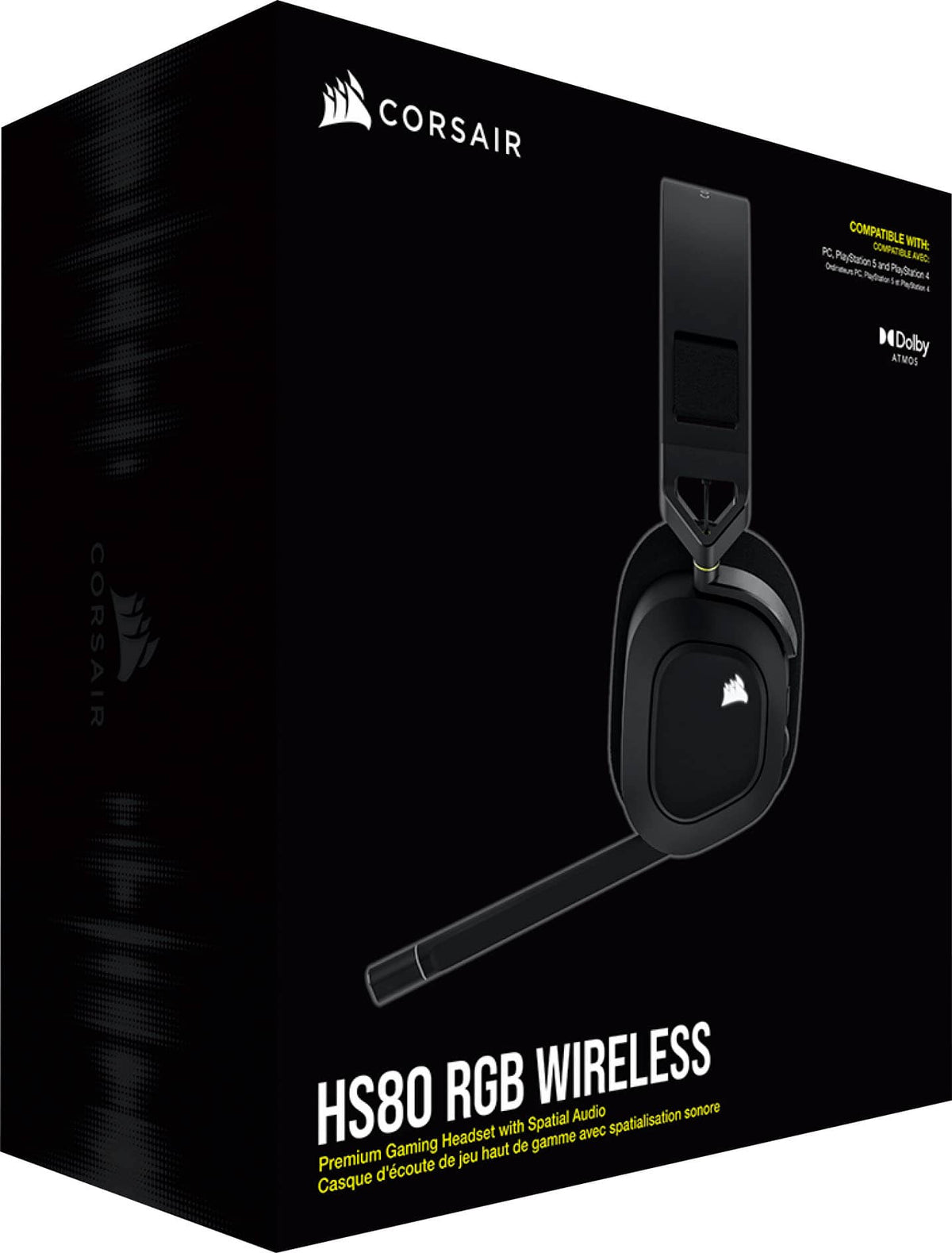 CORSAIR - HS80 RGB Wireless Gaming Headset for PC, Mac, PS5, PS4 - Carbon
