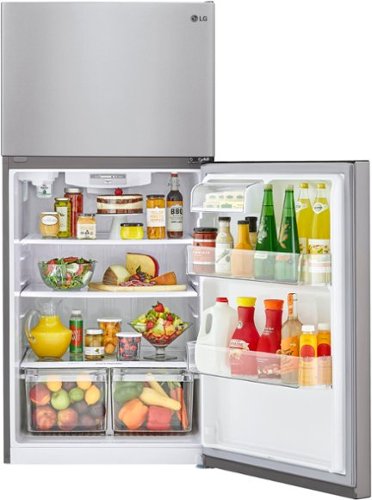 LG - 33-in Wide 23.8 Cu. Ft. Top Freezer Refrigerator with Internal Water Dispenser - Stainless Steel