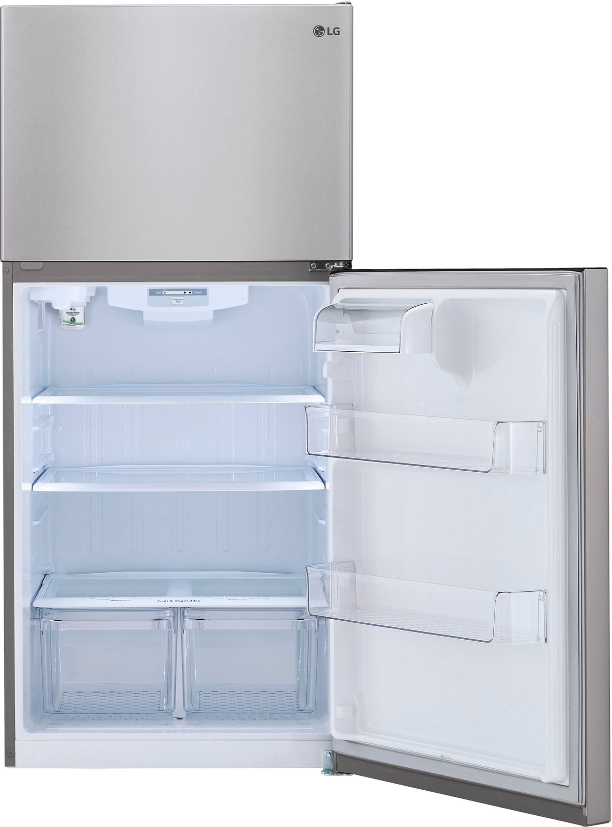 LG - 33-in Wide 23.8 Cu. Ft. Top Freezer Refrigerator with Internal Water Dispenser - Stainless Steel