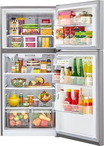 LG - 33-in Wide 23.8 Cu. Ft. Top Freezer Refrigerator with Internal Water Dispenser - Stainless Steel