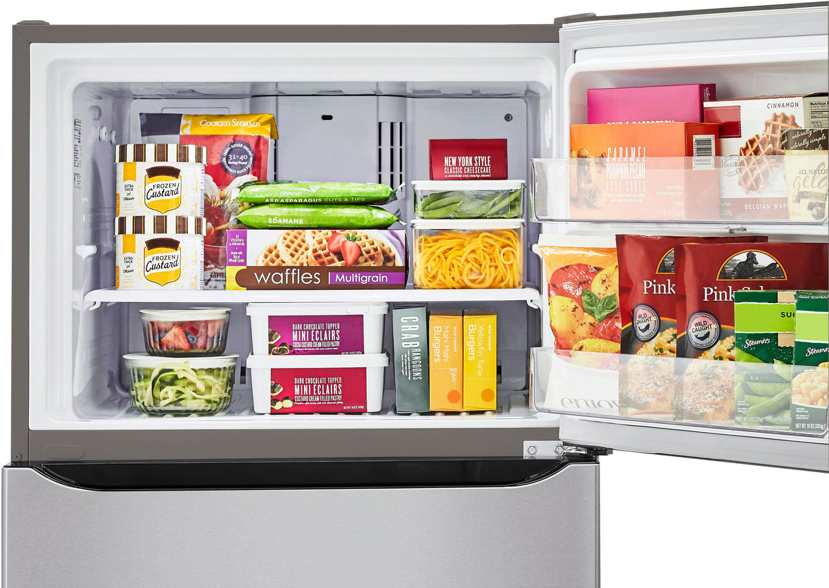 LG - 33-in Wide 23.8 Cu. Ft. Top Freezer Refrigerator with Internal Water Dispenser - Stainless Steel