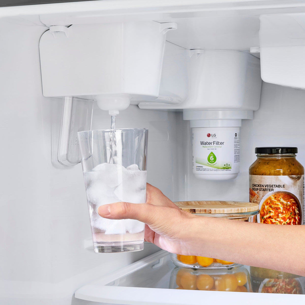 LG - 33-in Wide 23.8 Cu. Ft. Top Freezer Refrigerator with Internal Water Dispenser - Stainless Steel