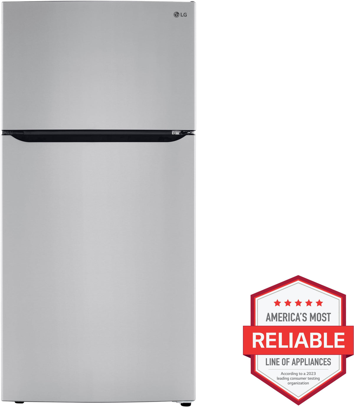 LG - 33-in Wide 23.8 Cu. Ft. Top Freezer Refrigerator with Internal Water Dispenser - Stainless Steel