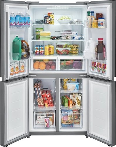 Frigidaire - 33 in. Wide 17.4 Cu. Ft. 4-Door French Door Refrigerator - Fingerprint-Resistant Stainless Steel Look