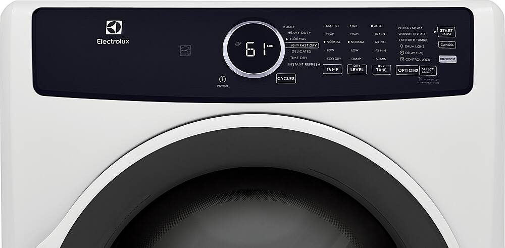 Electrolux - 8.0 Cu. Ft. Stackable Electric Dryer with Steam - White