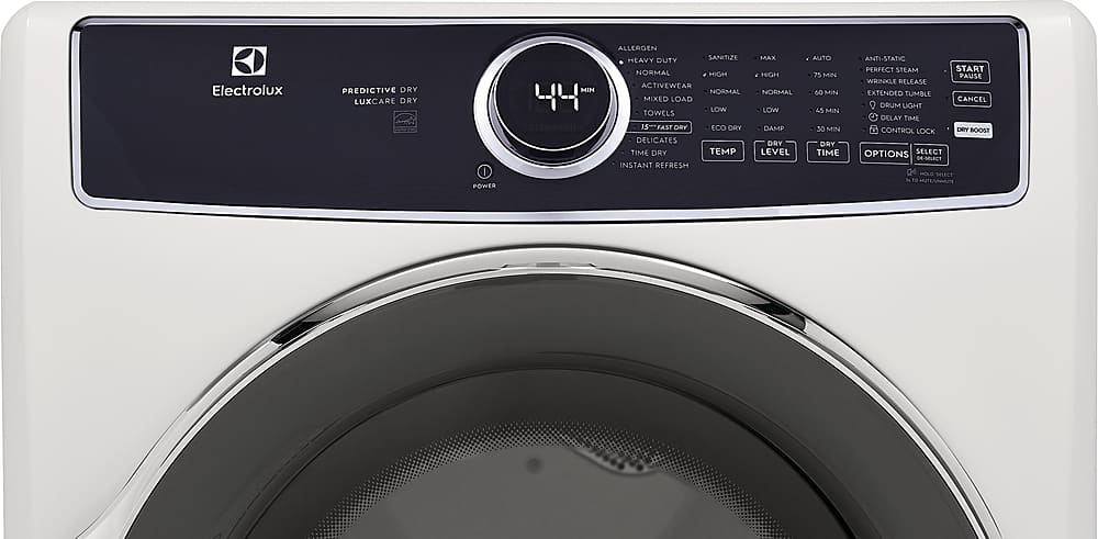 Electrolux - 8.0 Cu. Ft. Stackable Electric Dryer with Steam and LuxCare Dry System - White