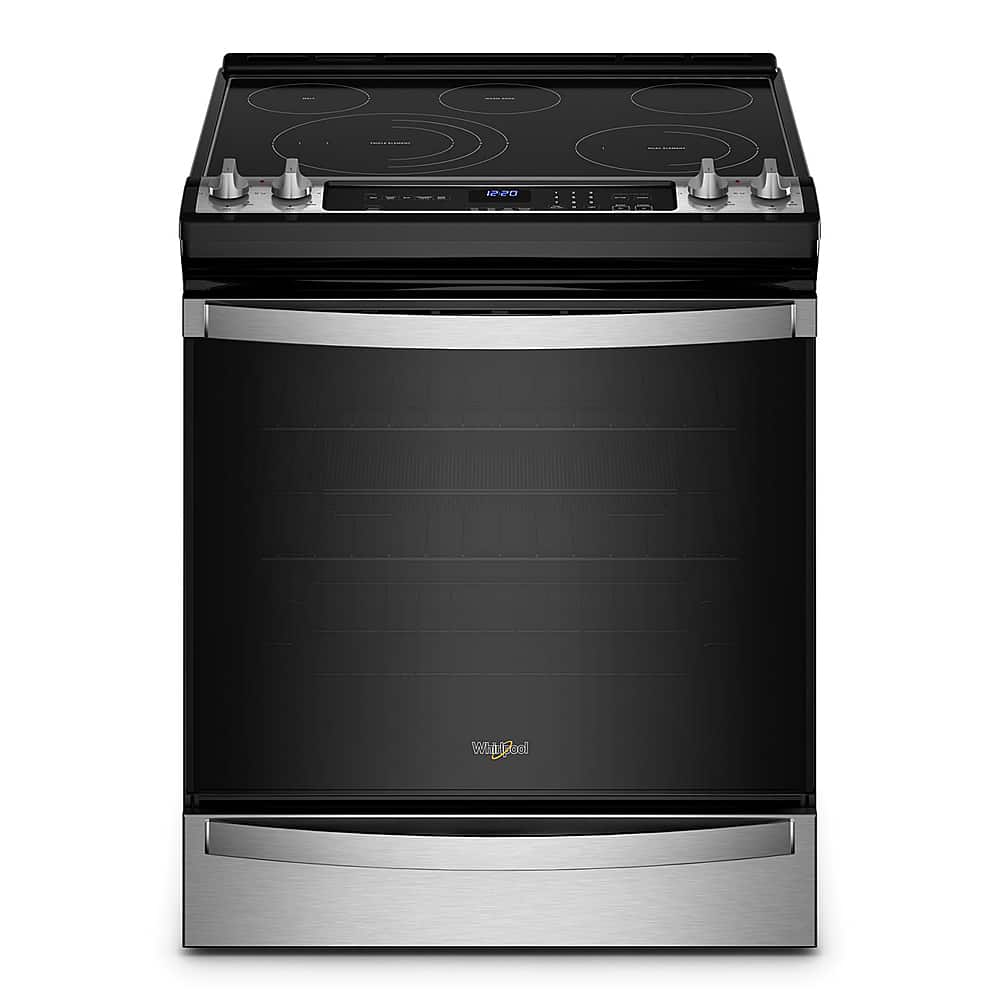 Whirlpool - 30 in. Wide 5 element 6.4 cu. ft. Freestanding Electric True Convection Range with Air Fry for Frozen Foods - Stainless Steel