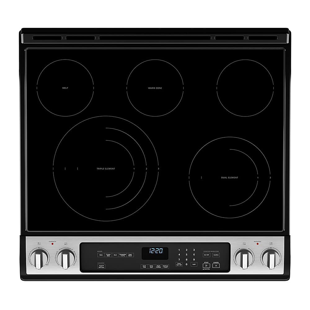 Whirlpool - 30 in. Wide 5 element 6.4 cu. ft. Freestanding Electric True Convection Range with Air Fry for Frozen Foods - Stainless Steel
