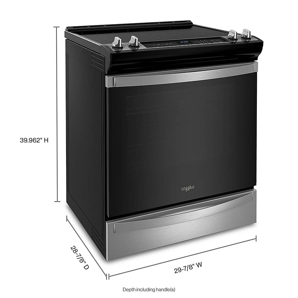 Whirlpool - 30 in. Wide 5 element 6.4 cu. ft. Freestanding Electric True Convection Range with Air Fry for Frozen Foods - Stainless Steel