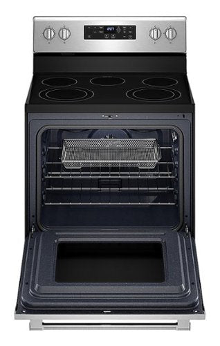 Maytag - 30 in. Wide 5 elements 5.3 cu. ft. Electric Range with Air Fry - Stainless Steel