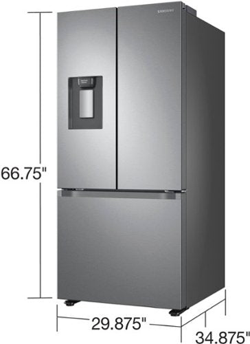 Samsung - 30 in. Wide 22 cu. ft. 3-Door French Door Smart Refrigerator with External Water Dispenser - Stainless Steel