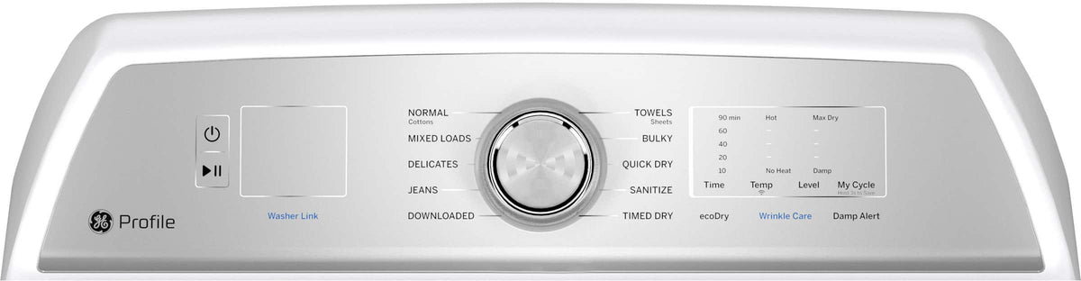 GE Profile - 7.4 Cu. Ft. Smart Electric Dryer with Sanitize Cycle and Sensor Dry - White