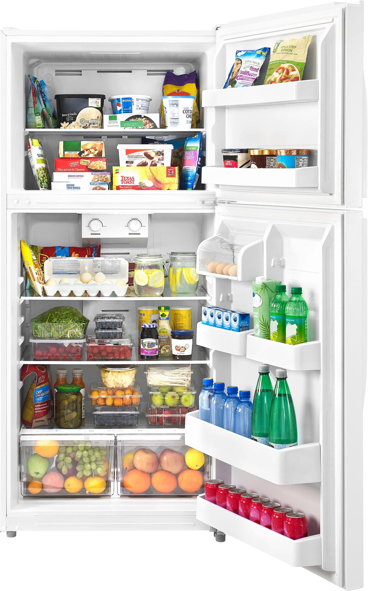 Insignia™ - 30 in. Wide 18 Cu. Ft. Top-Freezer Refrigerator with Handles - White