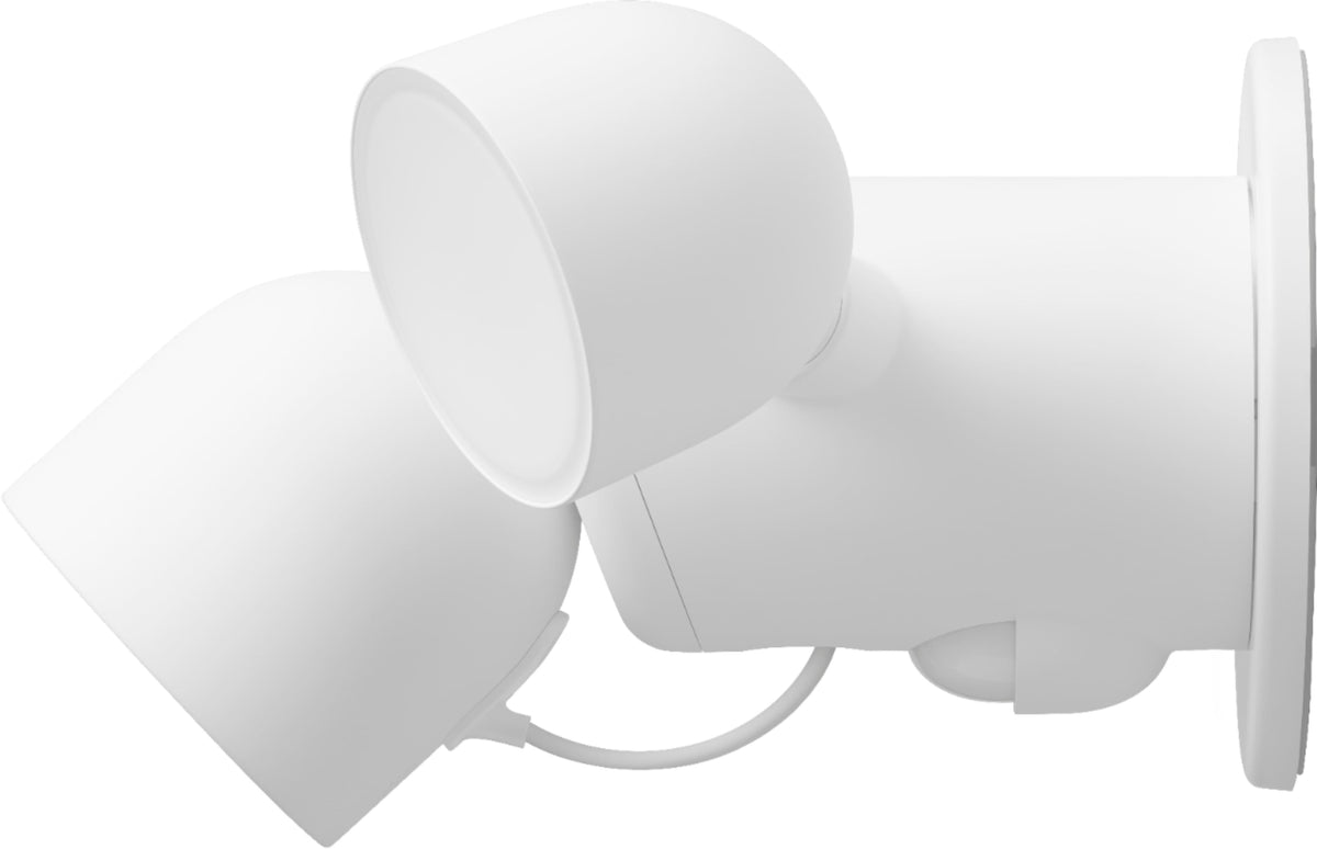 Google - Nest Cam with Floodlight - Outdoor or Wired - Smart Security Camera - Snow