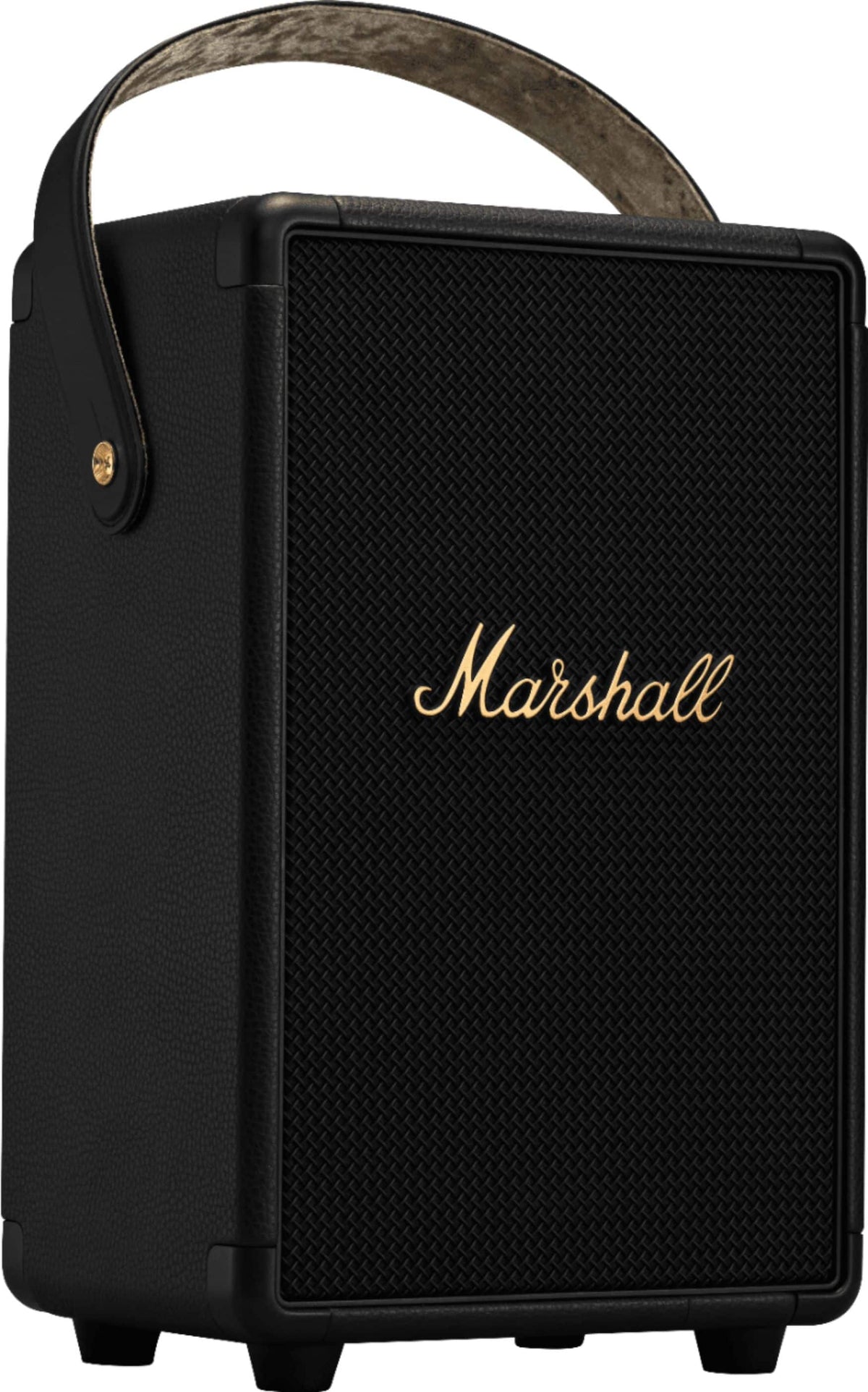Marshall - Tufton Portable Wireless Bluetooth Speaker with Bass / Treble / Volume Controls and 3.5 mm Auxiliary Input - Black/Brass