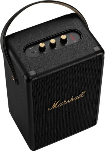 Marshall - Tufton Portable Wireless Bluetooth Speaker with Bass / Treble / Volume Controls and 3.5 mm Auxiliary Input - Black/Brass