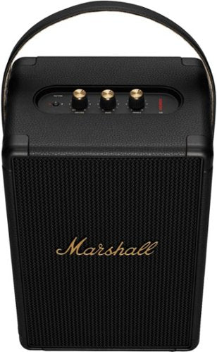 Marshall - Tufton Portable Wireless Bluetooth Speaker with Bass / Treble / Volume Controls and 3.5 mm Auxiliary Input - Black/Brass