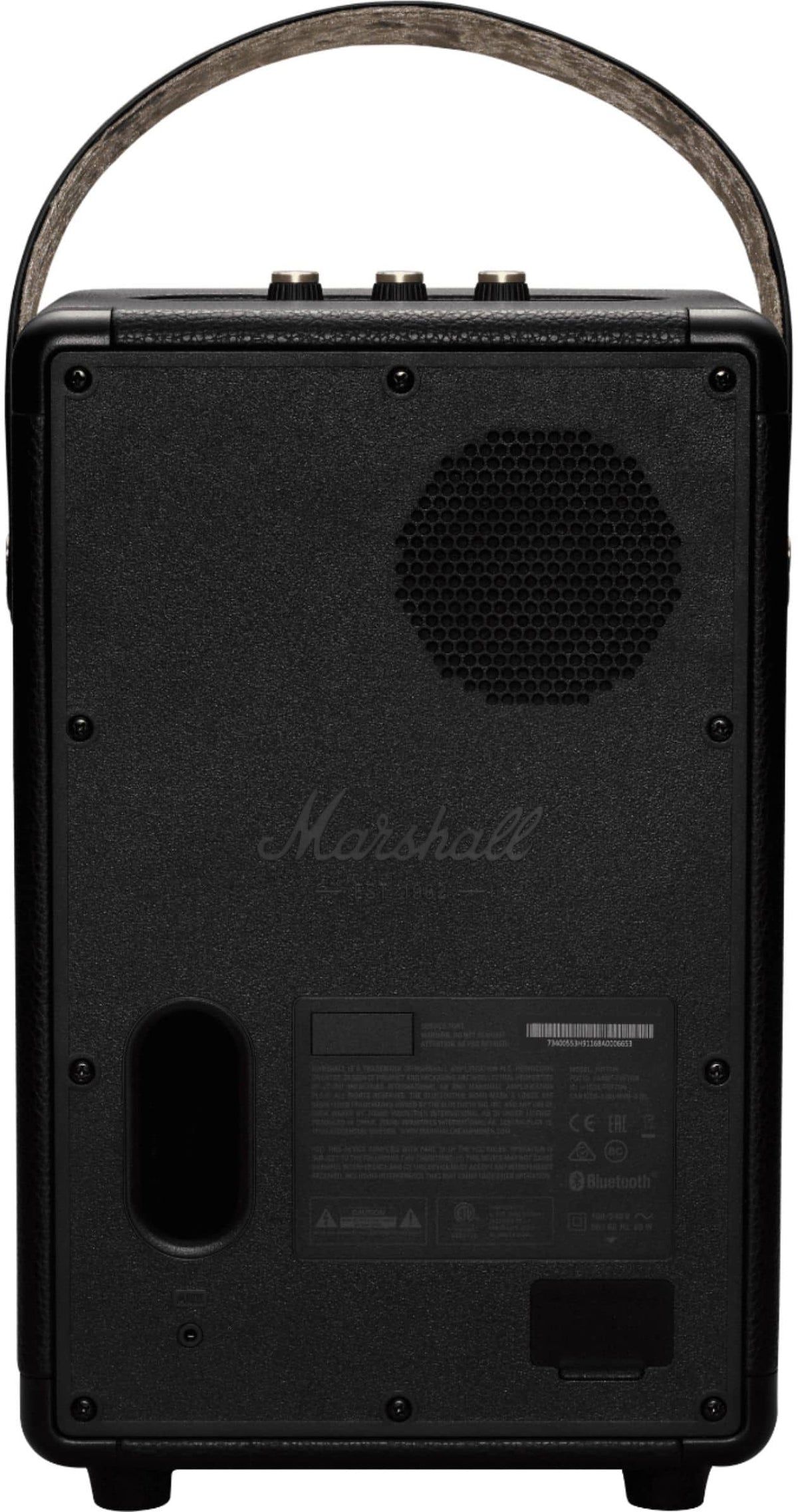 Marshall - Tufton Portable Wireless Bluetooth Speaker with Bass / Treble / Volume Controls and 3.5 mm Auxiliary Input - Black/Brass