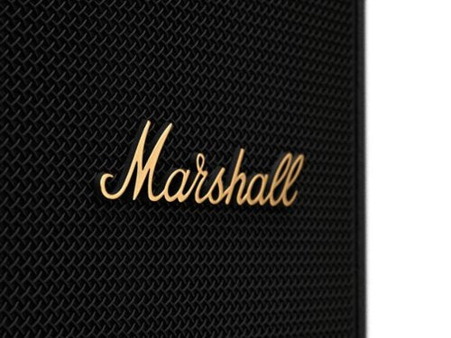 Marshall - Tufton Portable Wireless Bluetooth Speaker with Bass / Treble / Volume Controls and 3.5 mm Auxiliary Input - Black/Brass