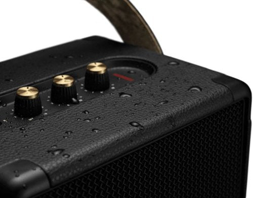 Marshall - Tufton Portable Wireless Bluetooth Speaker with Bass / Treble / Volume Controls and 3.5 mm Auxiliary Input - Black/Brass