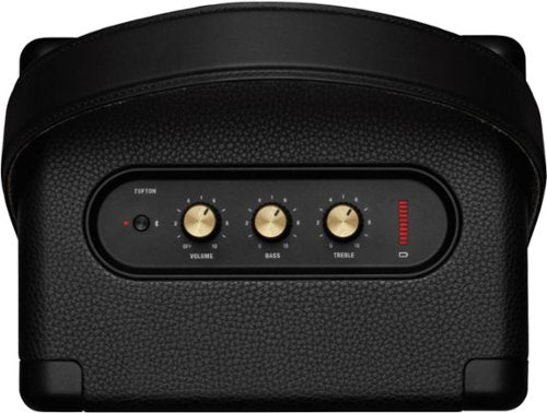 Marshall - Tufton Portable Wireless Bluetooth Speaker with Bass / Treble / Volume Controls and 3.5 mm Auxiliary Input - Black/Brass