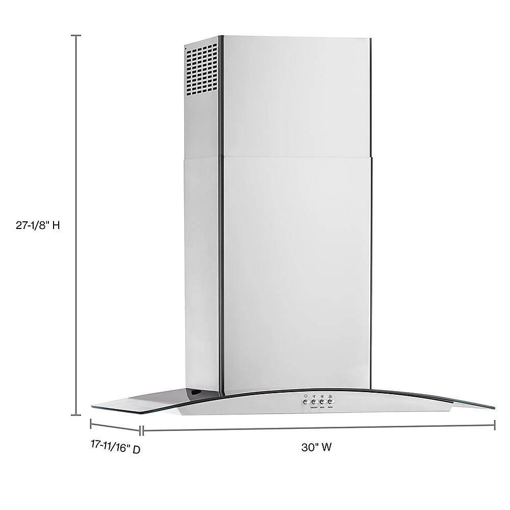 Whirlpool - 30 inches - Convertible - Wall Range Hood - Stainless Steel