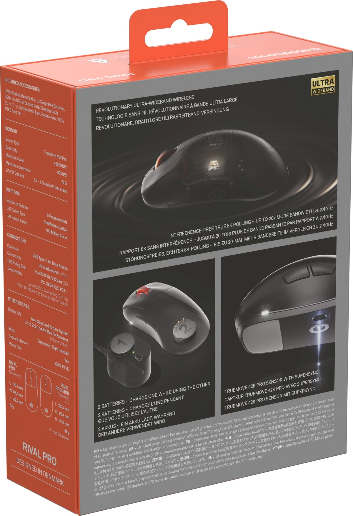 SteelSeries - Rival Pro Wireless Optical Ergonomic Gaming Mouse with 8K Polling – Ultra-Wideband/RF for PC - Wireless - Black