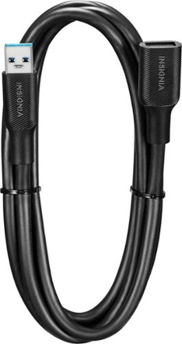 Insignia™ - 6' USB 3.0 A-Male to A-Female Extension Cable - Black
