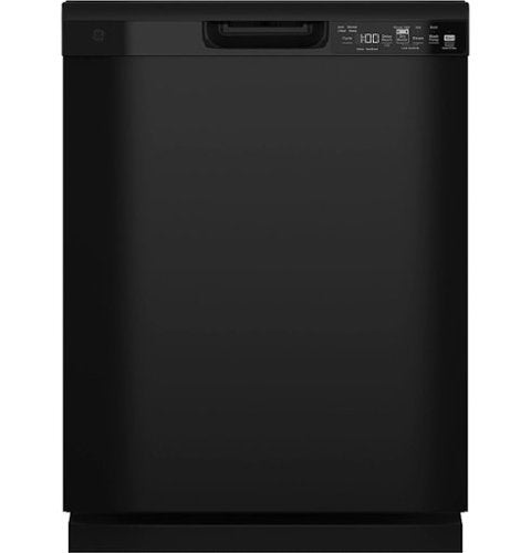 GE - 24" Front Control Built-In Plastic Tub Dishwasher with Steam + Sanitization and 52 dBA - Black