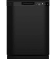 GE - 24" Front Control Built-In Plastic Tub Dishwasher with Steam + Sanitization and 52 dBA - Black