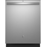 GE - 25" Top Control Smart Built-In Hybrid Stainless Steel Tub Dishwasher with Sanitize Cycle and 50 dBA - Stainless Steel