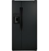 GE - 33 in. Wide 23.2 Cu. Ft. Side-by-Side Refrigerator with External Ice & Water Dispenser - High Gloss Black