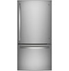 GE - 33 in. Wide 24.8 Cu. Ft. Bottom-Freezer Refrigerator with Sliding Snack Drawer - Stainless Steel
