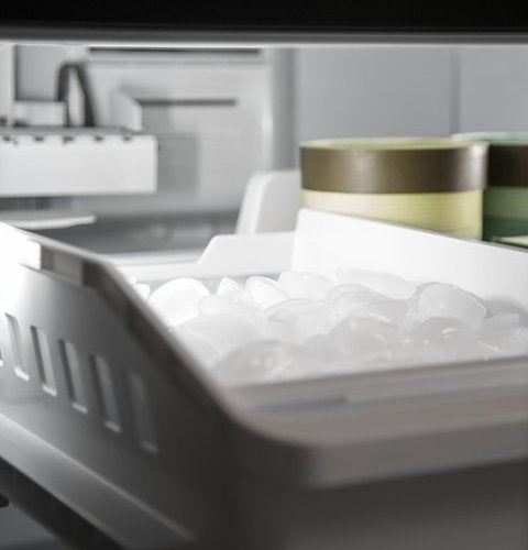 GE - 33 in. Wide 24.8 Cu. Ft. Bottom-Freezer Refrigerator with Sliding Snack Drawer - Stainless Steel
