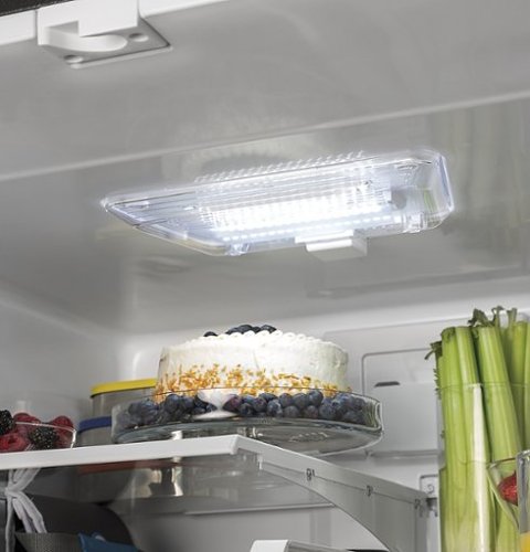 GE - 33 in. Wide 24.8 Cu. Ft. Bottom-Freezer Refrigerator with Sliding Snack Drawer - Stainless Steel
