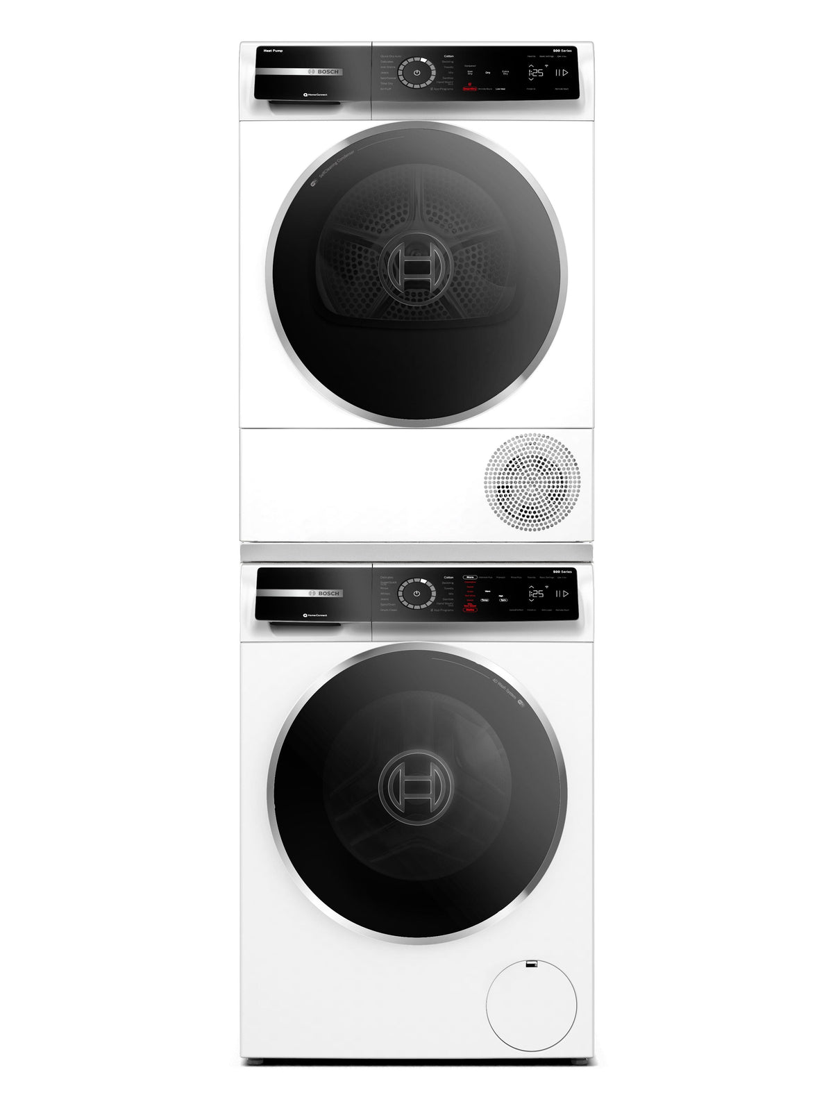 Bosch - 500 Series 4 Cu. Ft. Stackable Smart Electric Dryer with SmartDry - White
